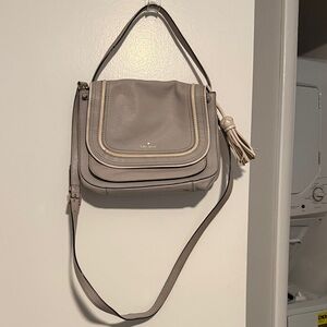 Kate Spade Light Gray Leather Crossbody Bag